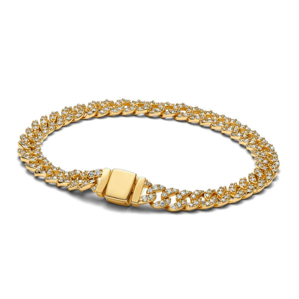 Pave Cuban Bracelet | Gold