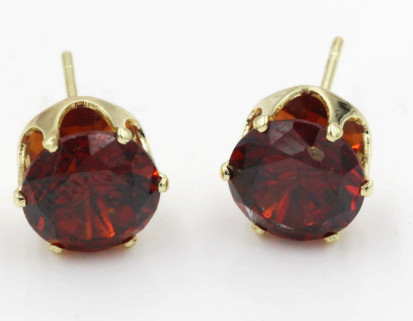 Ruby Round Stud Earrings