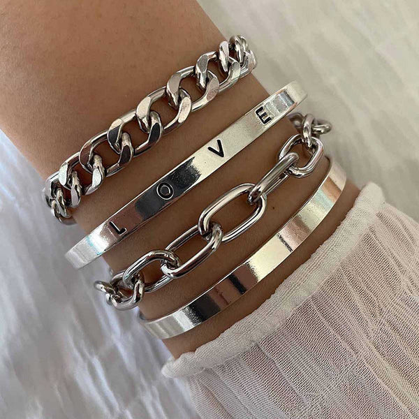 Elan Mercer Bracelet Set | White Gold