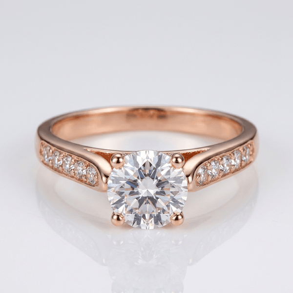 CLASSIC ROUND ZIRCONIA ROSE GOLD RING