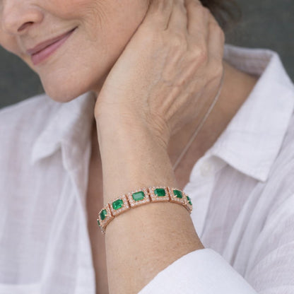 Emerald Green Statement Gold Bracelet