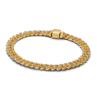 Pave Cuban Bracelet | Gold
