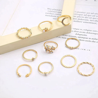 Boho™ | Silver and Gold Ring Set (10 Pairs)