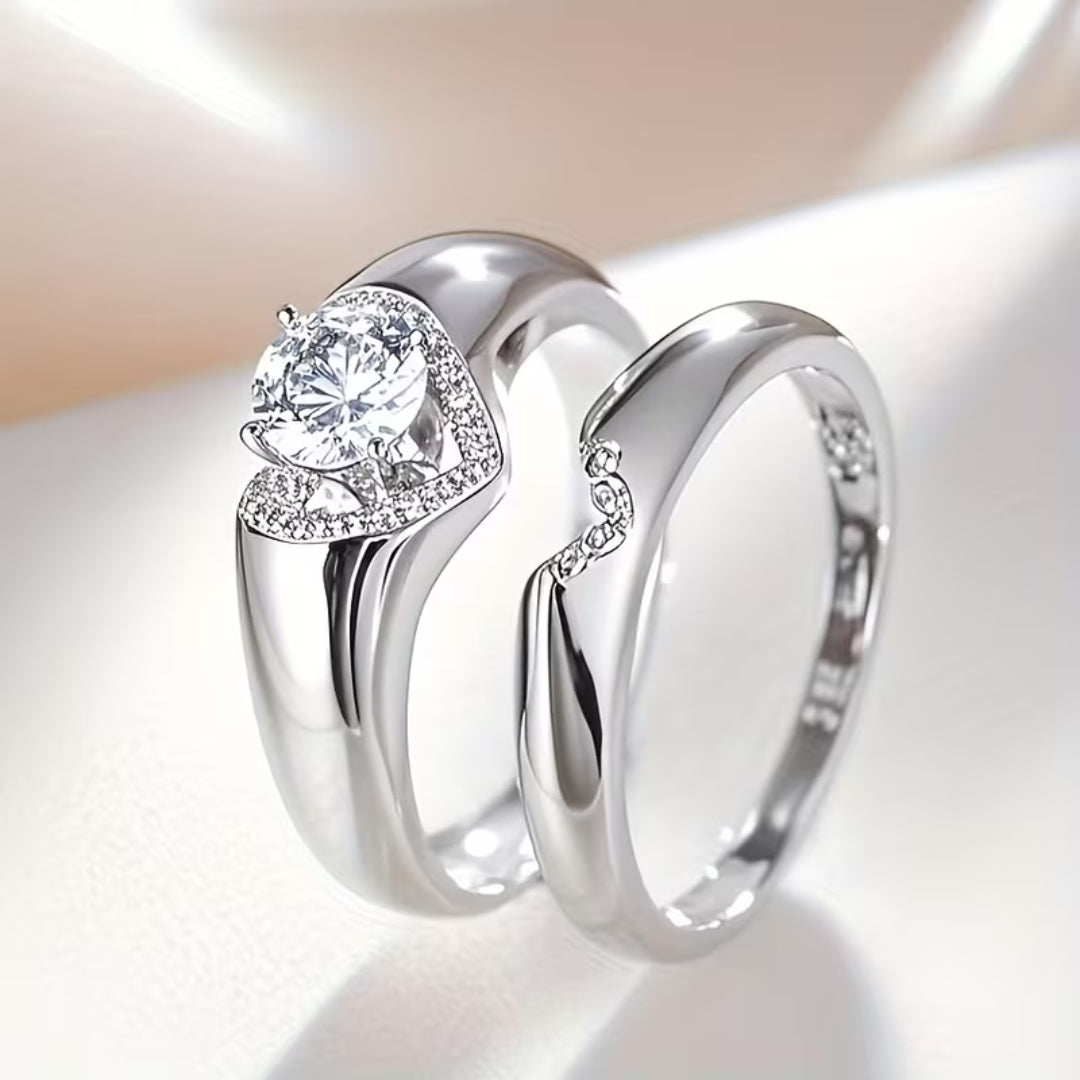 Heart Halo Duo Ring