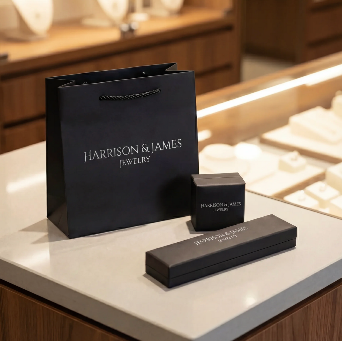 Gold Emerald Rectangular Halo Necklace